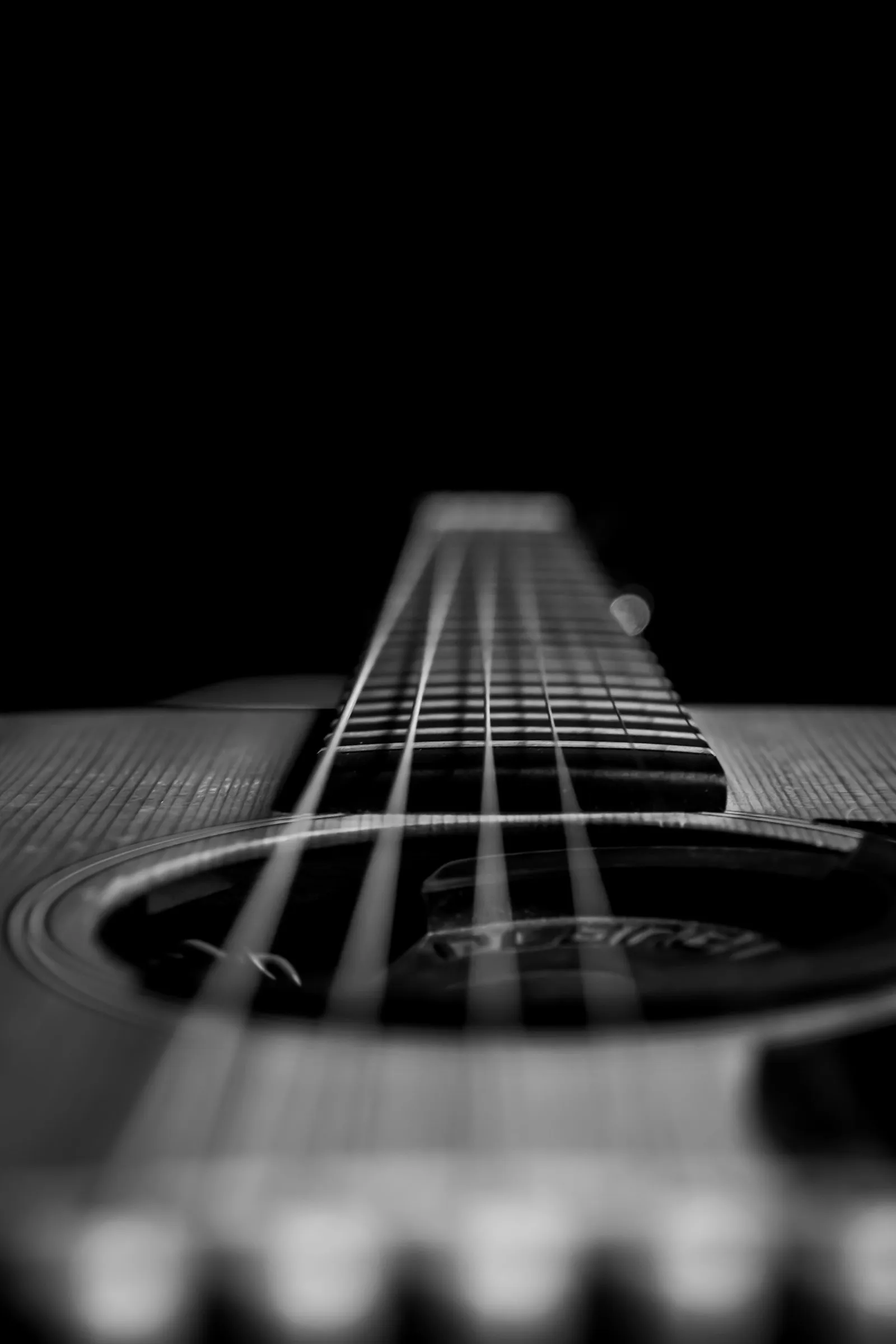 Placeholder de stock — macro de cuerdas y roseta, pendiente de foto real de Maison Guitars